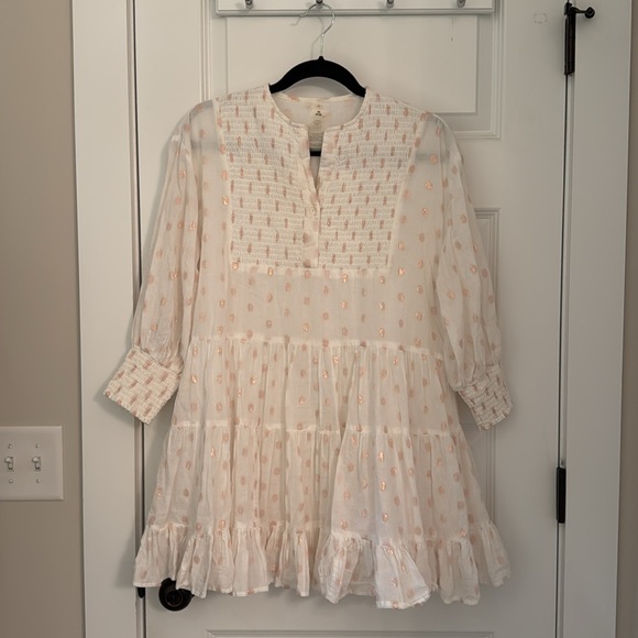 PQ Swim Brooke Tunic Flowy Smocked Long Sleeve Mini Dress - Picture 5 of 11